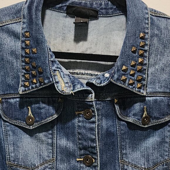 Frida Kahlo Floral Upcycled Custom Denim Jacket, Size 16 - Picture 4 of 7